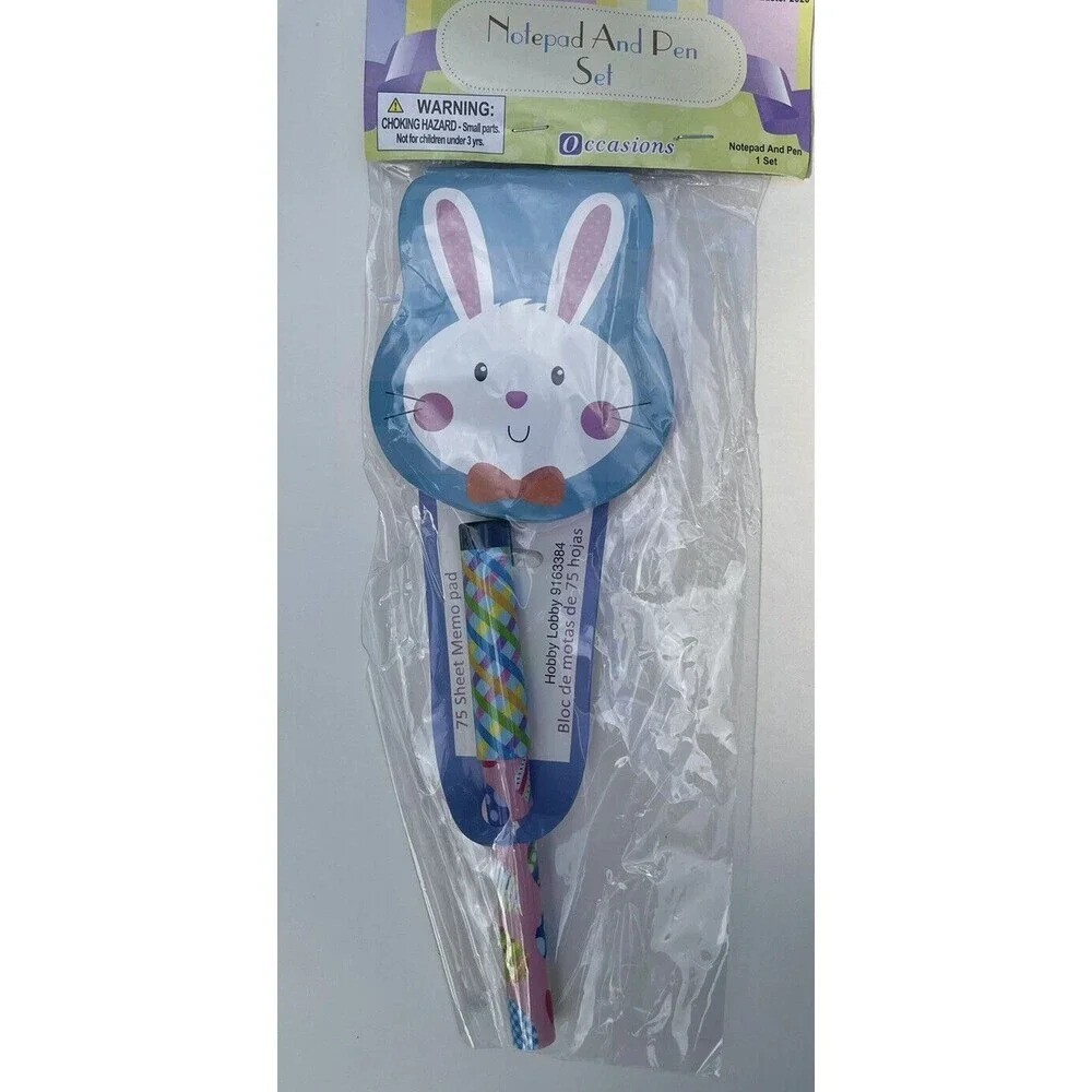 Bunny Notepad And Pen Set Easter New With Tags