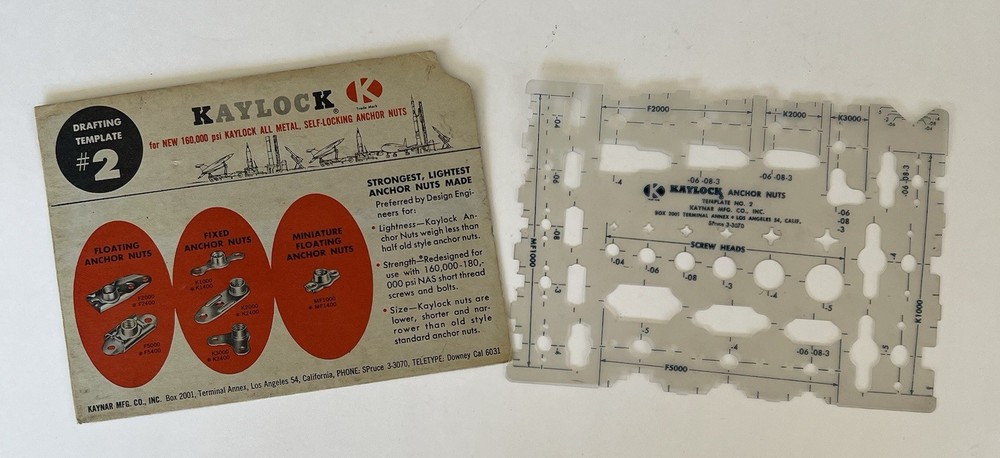 VINTAGE KAYLOCK MINIATURES  DRAFTING TEMPLATE # 2
