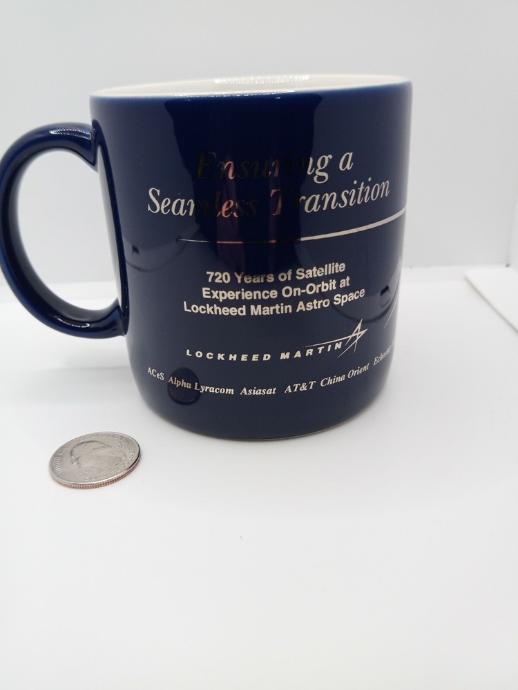 Large Satellite Tech Conference Mug Cup Lockheed Martin Astro Space