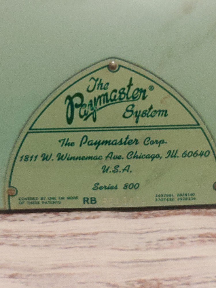The Paymaster System From The Paymaster Corp Series 800
