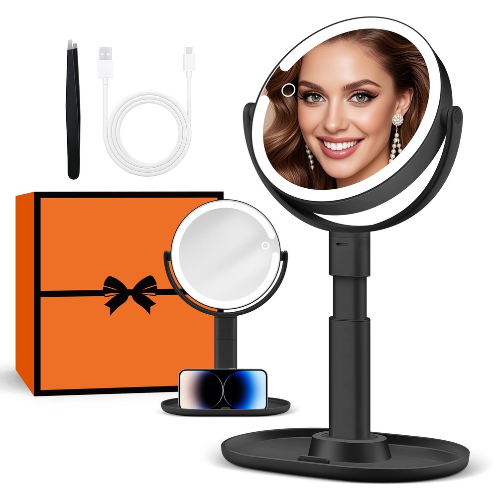 Makeup Mirror with Lights Lighted Magnifying Mirror 30X with 3 Lighting and A...