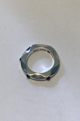Georg Jensen Sterling Silver Mirror Ring No. 261 Amethyst