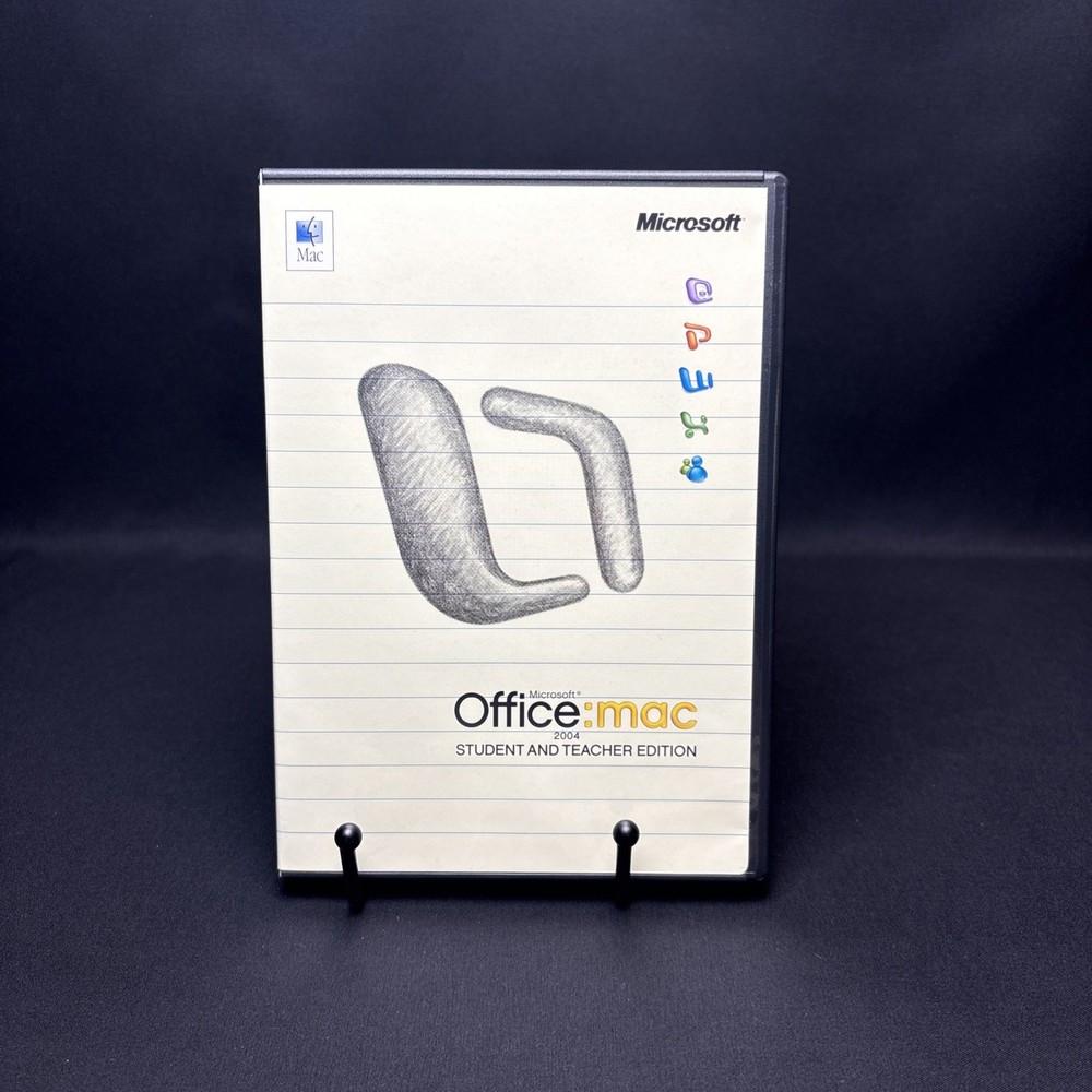Microsoft Office Mac 2004 Student and Teacher Edition Software Disc and Case