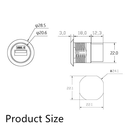 PENGLIN 2Pack USB 3.0 Panel Mount Coupler, Pass 2PCS USB3.0, black