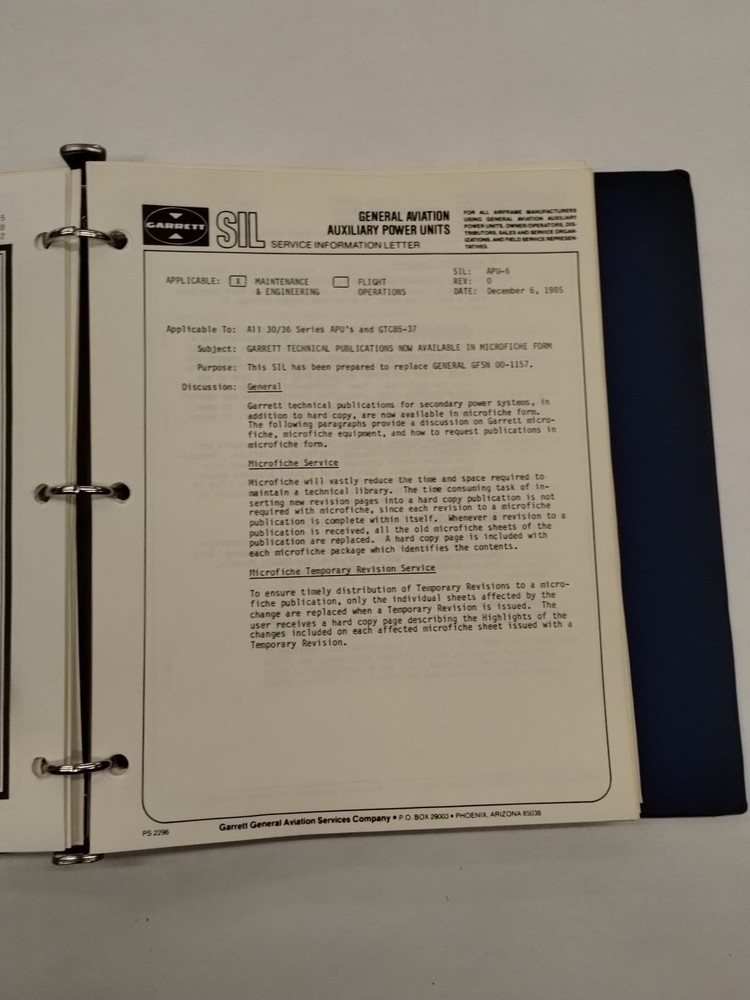 Garrett Service Information Letters 1987-90-Original
