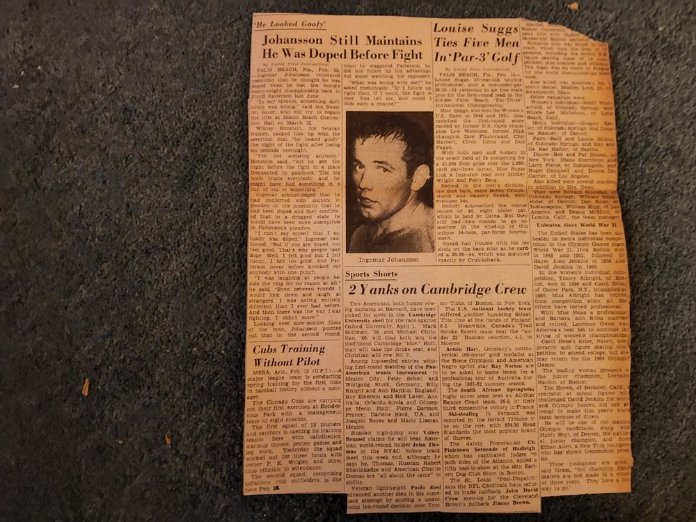 Xm37  Ephemera 1961 Article Ingemar Johansson