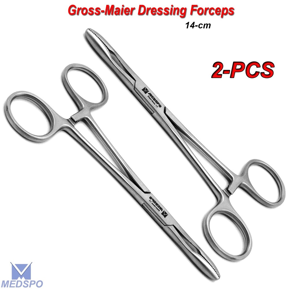 Gross-Maier Dressing Forceps With Lock Atraumatic Serrated Jaws Sponge Forceps