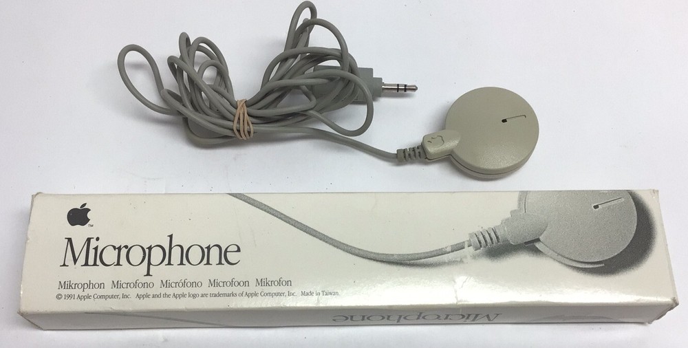 Apple Mac Computer Microphone Original Box 1991 Vintage VTG