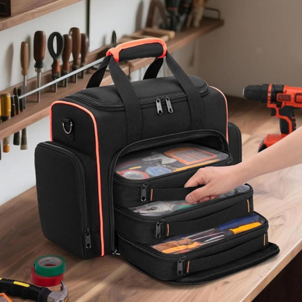 Tool Storage Bag Organizer Multipurpose with 3 Removable Cases for Carpenter