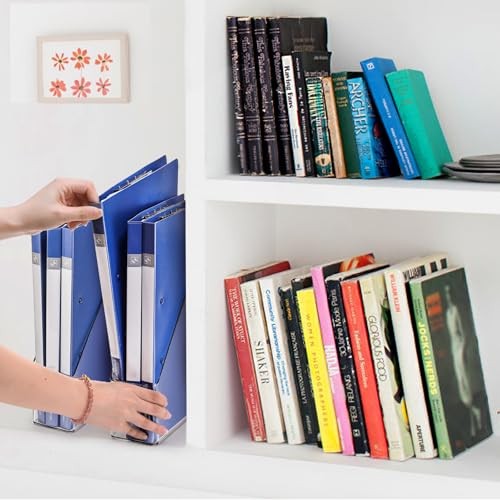 6 Pack Clear Magazine Holder, File Magazine Rack with Handle, Vertical Folder