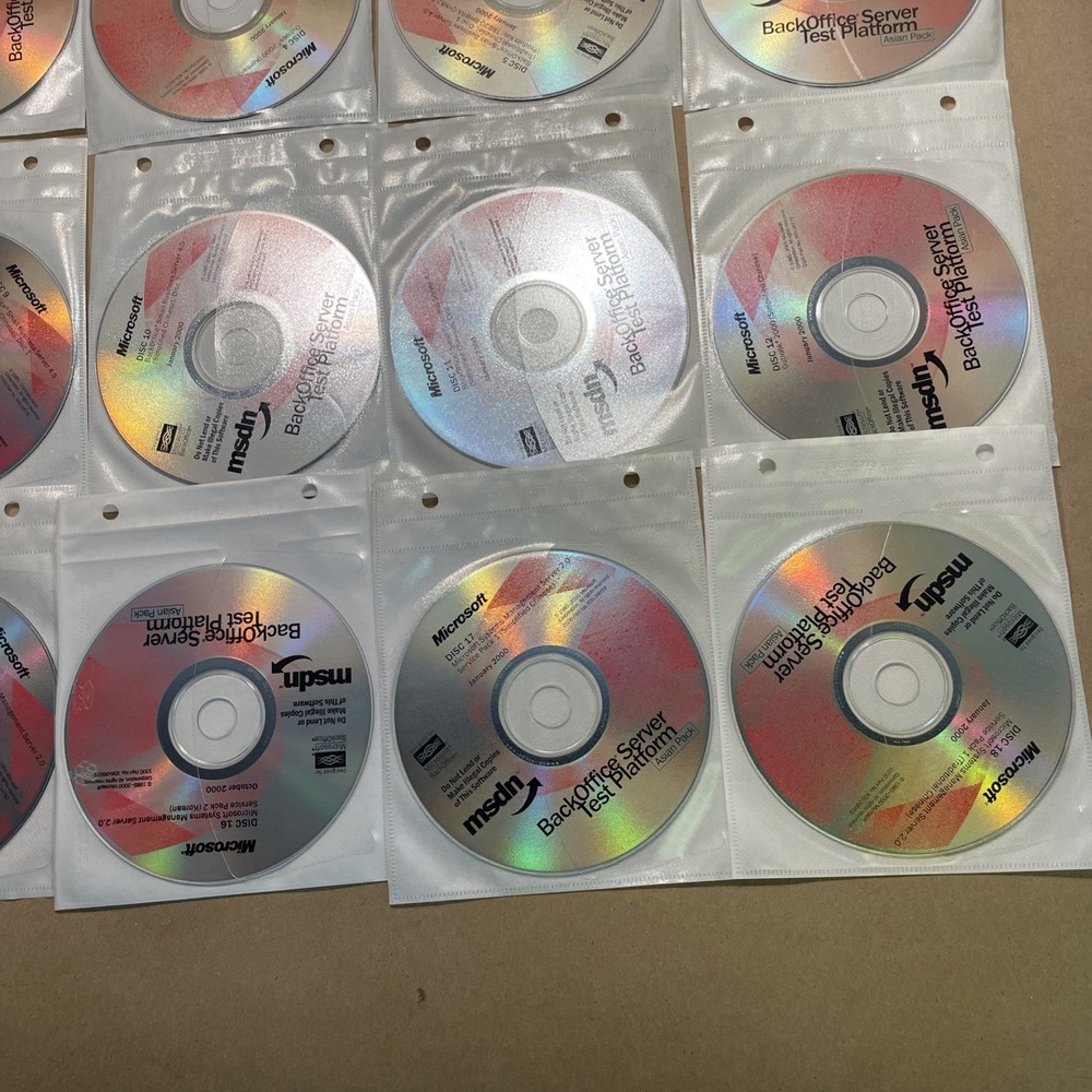 Microsoft MSDN Back Office Server Test Platform Discs 1-18 Jan. 2000 Asian Pack