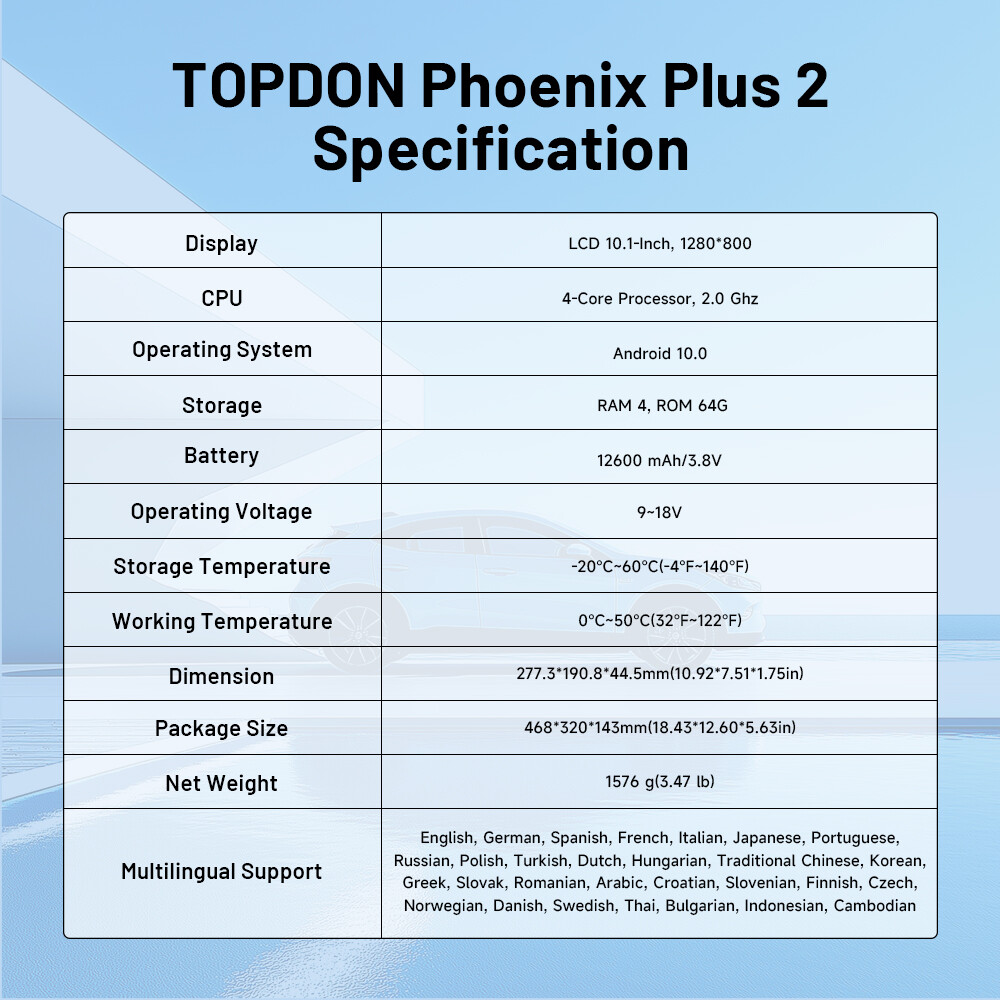 2025 TOPDON Phoenix Plus 2 Online Coding Car Full System Diagnostic Scanner Tool