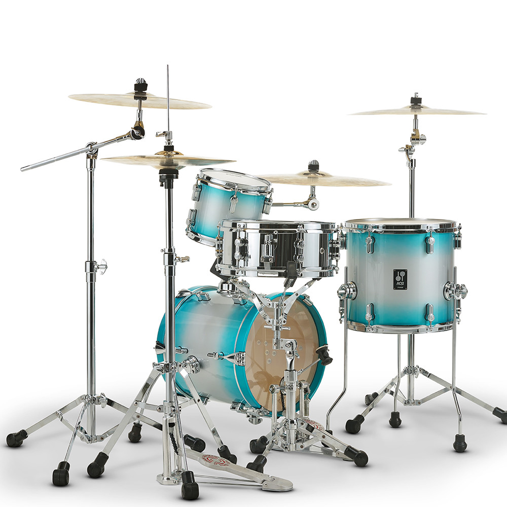 Sonor AQ2 MARTINI Maple 4 Piece Drum Set Shell Pack - Aqua Silverburst Lacquer