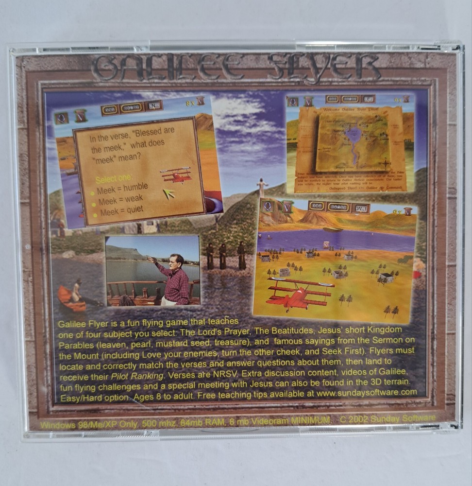 Galilee Flyer Game - Learn Bible Verses on A Windows 98 Computer