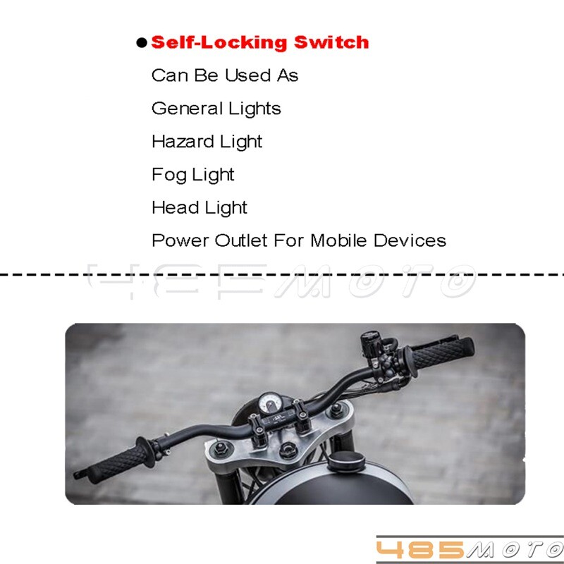 Universal Handlebar Switch Control Self Latch Button Switch For 1" Handle Bar