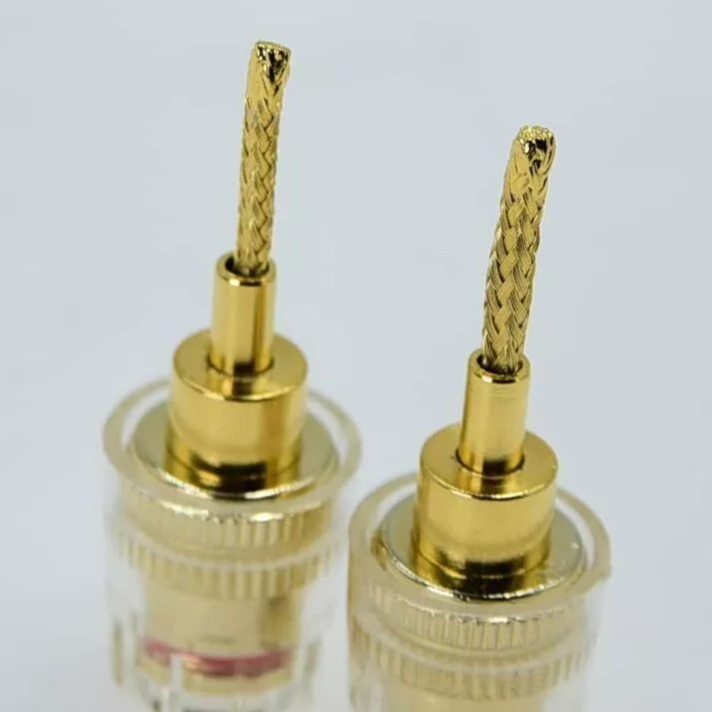 4Pcs 4mm HIFI Cable Banana Adapter Plug Socket Pin Interface(2mm) Connector