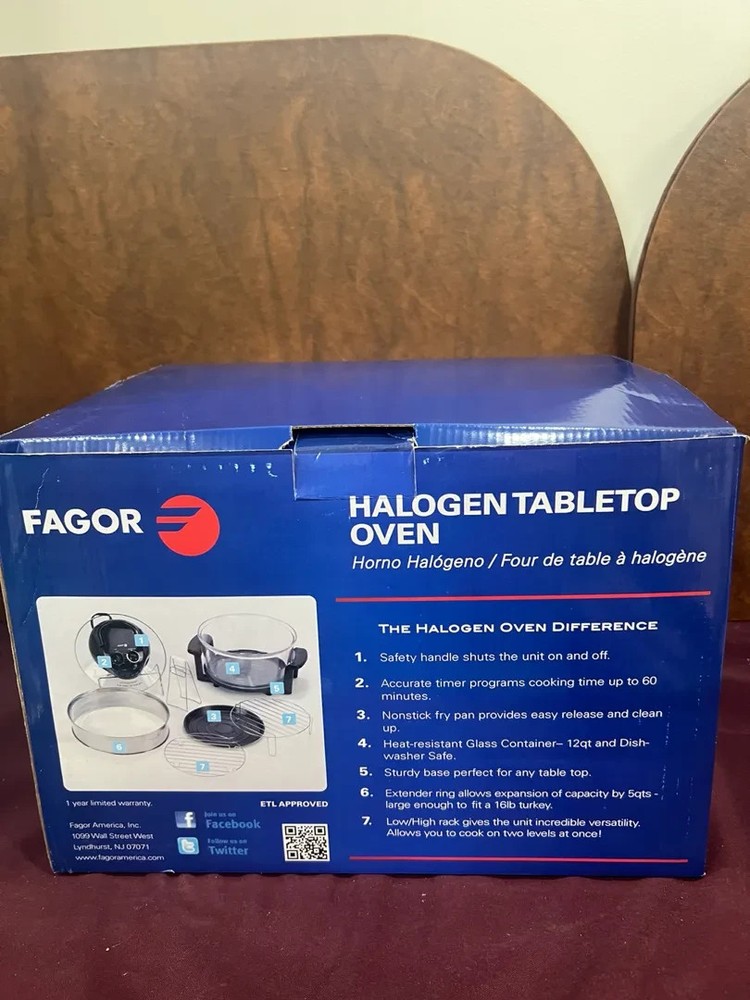 Fagor 12 Quart Halogen Tabletop Oven - New In Box