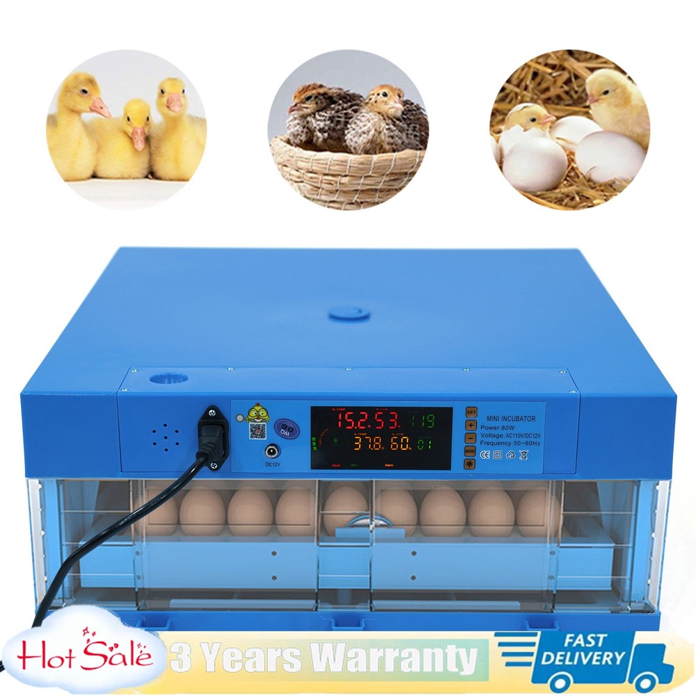 64 Eggs Incubator Automatic Digital Chicken Egg Hatcher Temperature Control