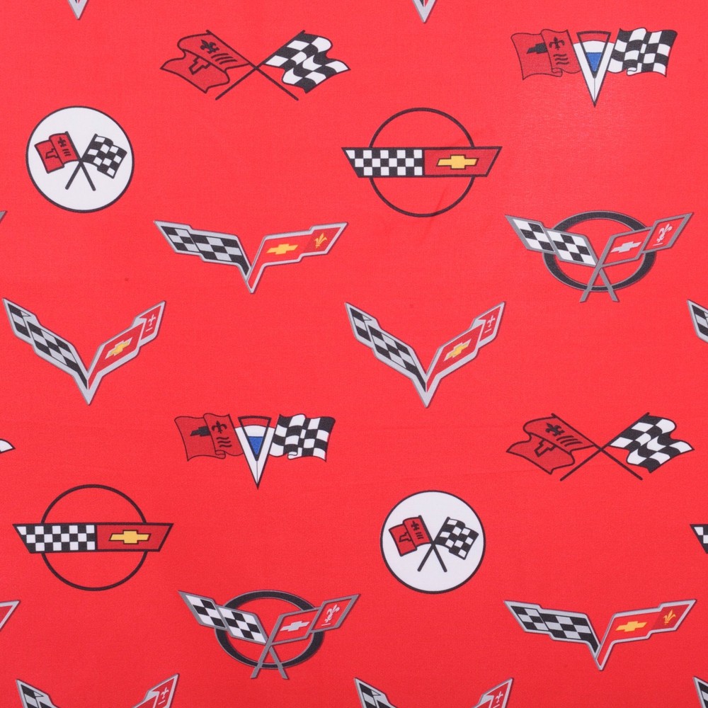 2014-2019 C7 Corvette Full Size 4pc Bed Sheet Set Logo Pattern