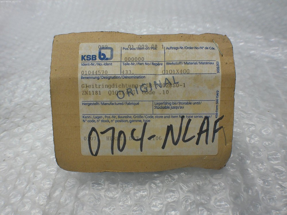 KSB 01044570 MECHANICAL SEAL NSMP