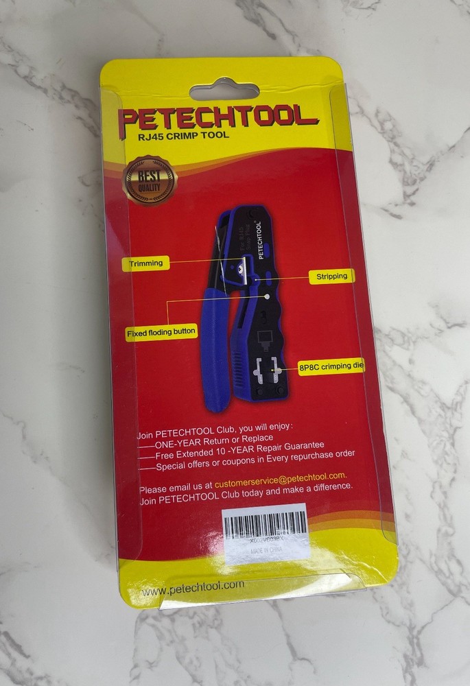 Petechtool RJ45 Crimp Tool Professional Wire Crimper Tool