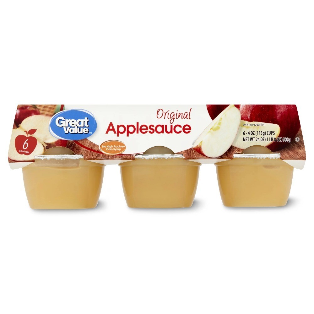 (3 pack) Original Applesauce, 4 oz, 6 Count