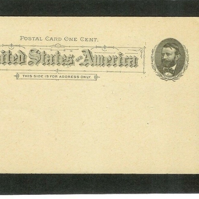 US UX10 Postal Card   UNUSED   "Grant"   1 Cent Value    1891  issue