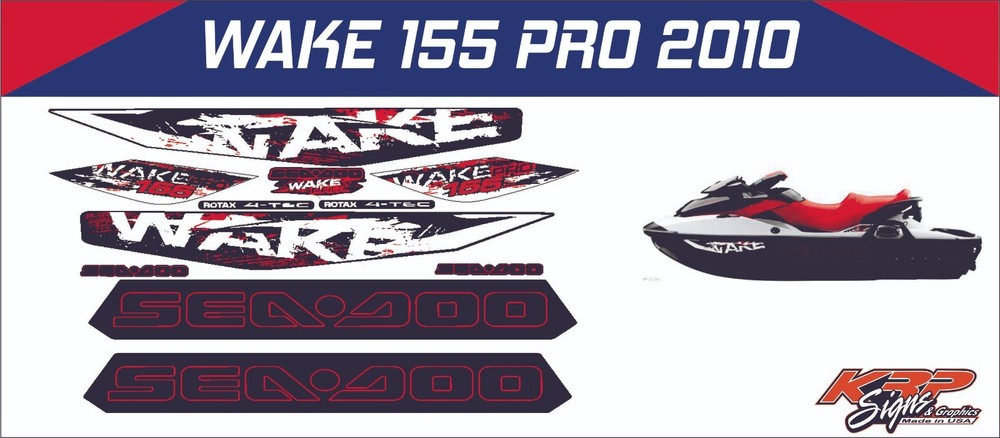 SEADOO WAKE PRO 155 2010 Graphics / Decal / Sticker  Kit CUSTOM