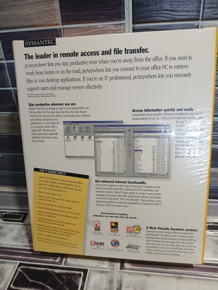 Symantec Pc Anywhere Version 9.0 Windows Host Windown 95,98,NT 3.1 Dos