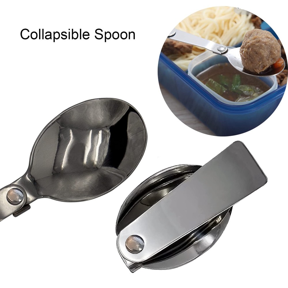 Acantha Foldable Fork and Spoon Set, Portable Folding Spoon and Fork Set with...