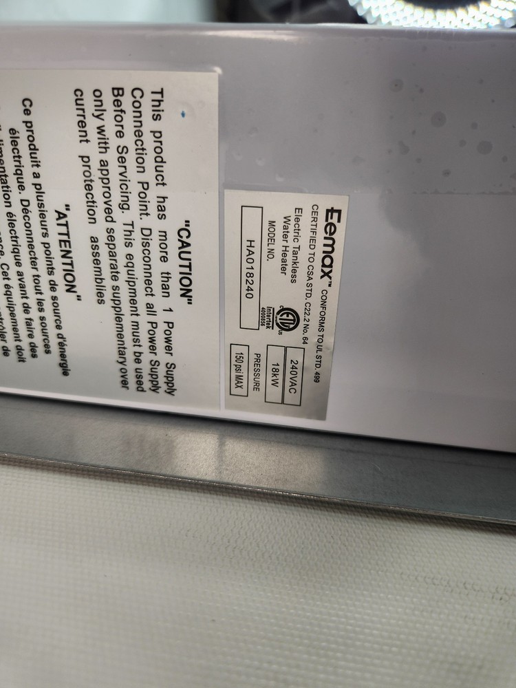 Eemax Tankless Electric Water Heater HA018240 Brand New GIDDS-1030379