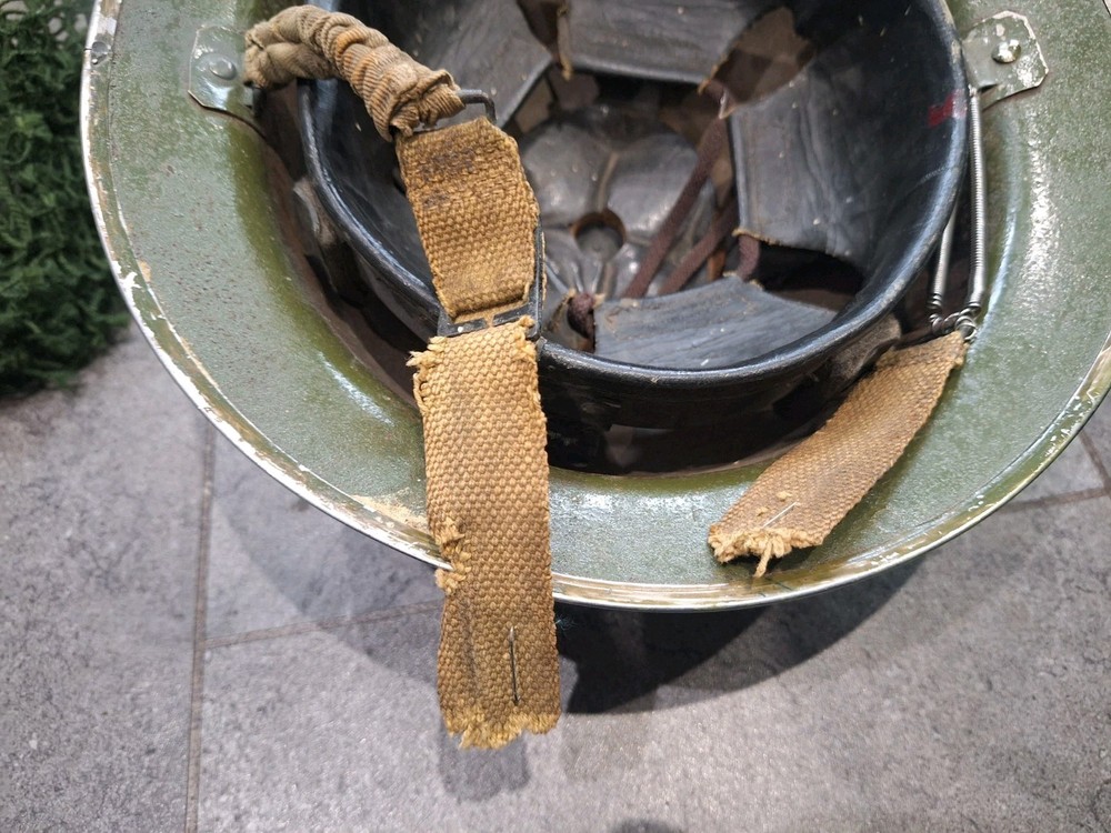 British WWII Helmet / Net With Chinstrap And Liner. Dated 1938