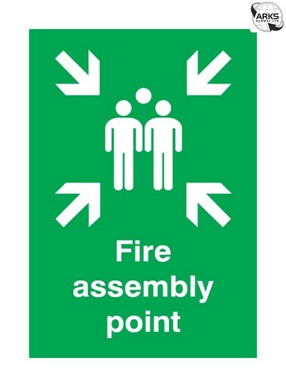 SIGNS & LABELS Fire Assembly Point Sign - Rigid Polypropylene - 297mm x 210mm FF