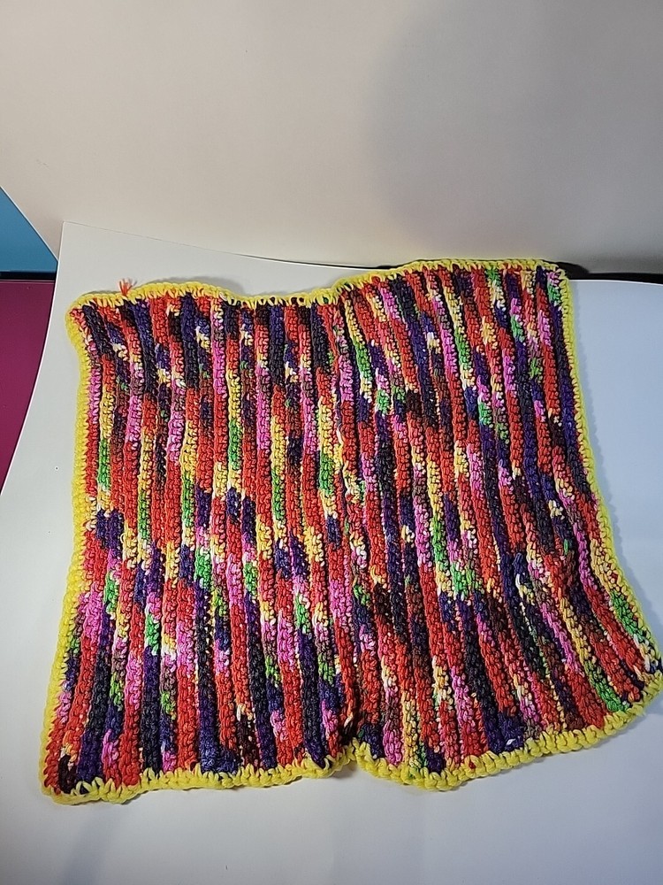 Artisan Made Crochet Knit Multicolor Hand Towel