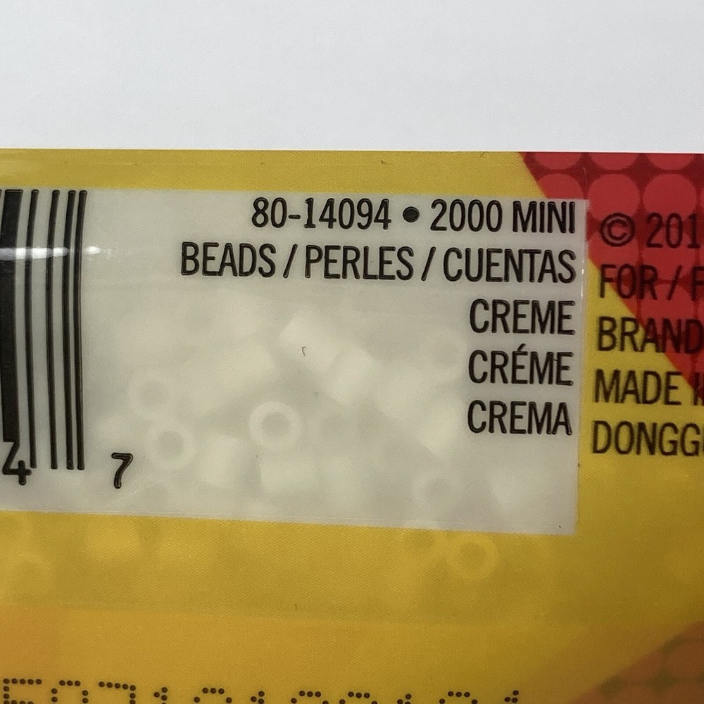 5) Perler Creme Mini Beads (2000 Beads per Pack) Small Cream Craft