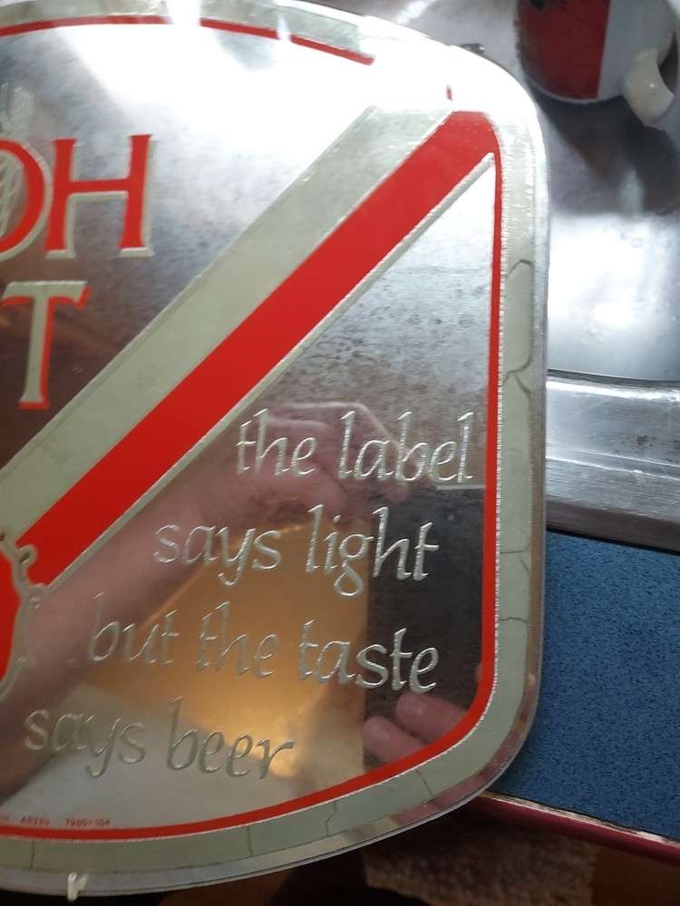 Strohs Beer Sign Mirror - 14"x12" - Nice Condition