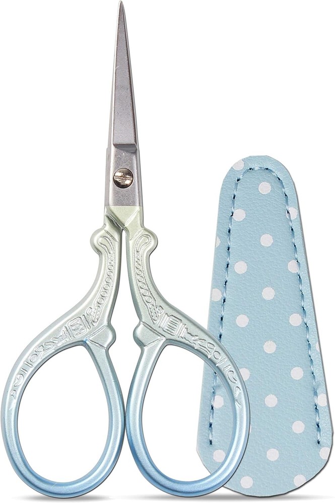 Embroidery Scissors Set with Leather Sheaths for Sewing Crafting, Art Work