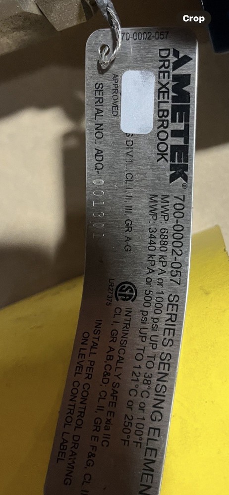 AMETEK DREXELBROOK,700-0002-057,RCT SERIES LEVEL CONTROL 12' SENSING ELEMENT