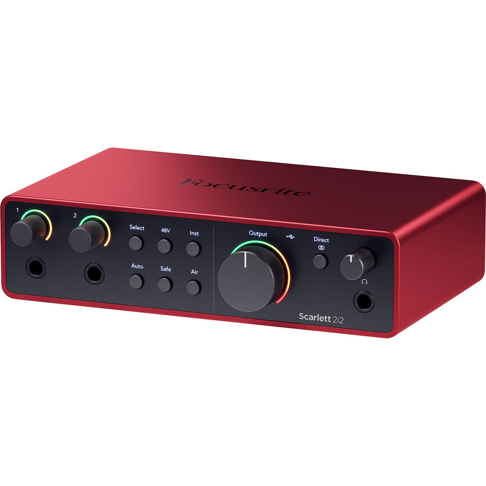 Focusrite Scarlett 2i2 USB-C Audio Interface 4th Gen w/ Microphone KIT & Cable