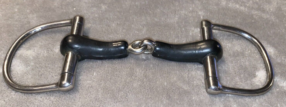 4 3/4'' BLACK RUBBER SNAFFLE ENGLISH DEE BIT