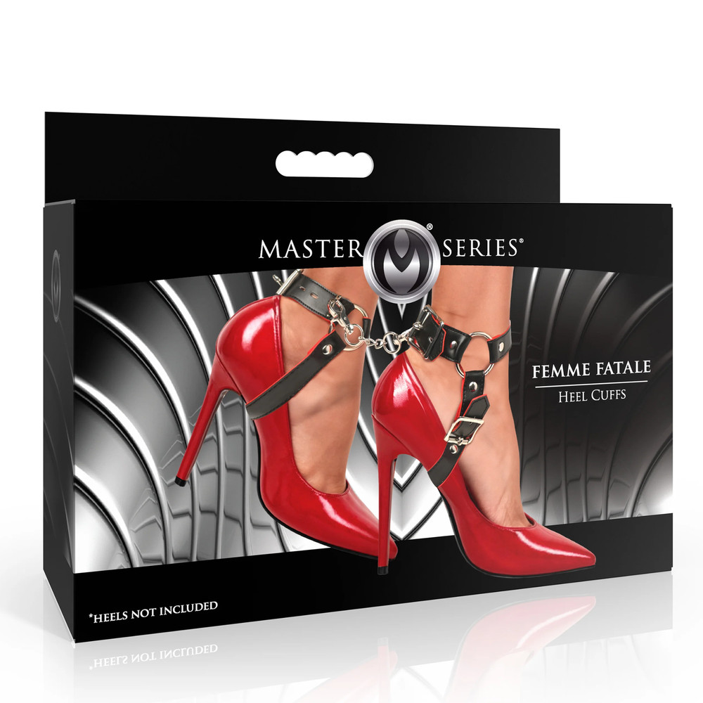 Adjustable Lockable Ankle Cuffs with Heel Strap Bondage Gear BDSM Restraint