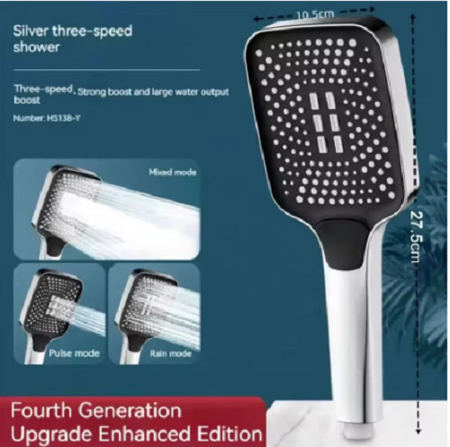 Adjustable Shower Head 3 Mode Rainfall Shower Large Flow Showerhead High Pressur