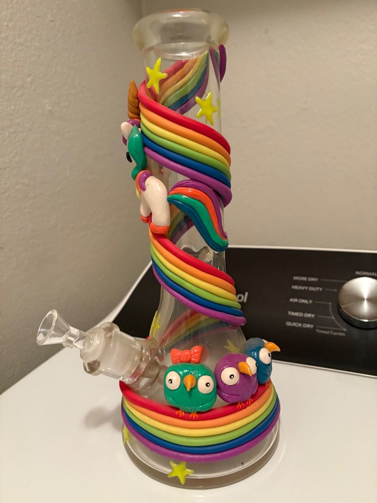 water pipe bong glass unicorn