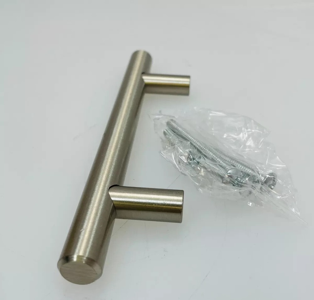 New Brahmco 5" Solid Stainless Steel Bar Pull Handle with Brushed Nickel finish