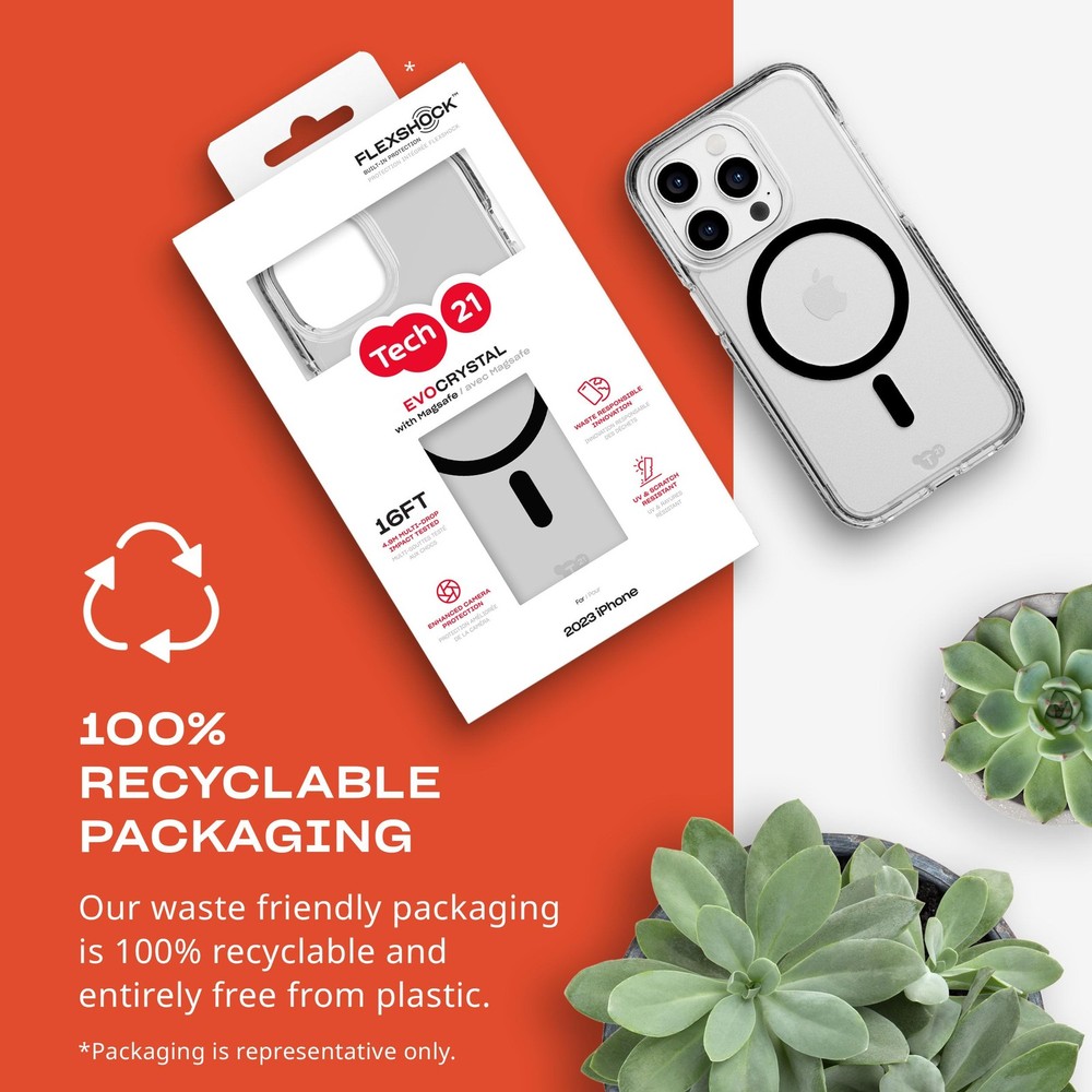 Tech21 Evo Crystal Case for iPhone 15 Pro - MagSafe Compatible - 16ft Drop Prot