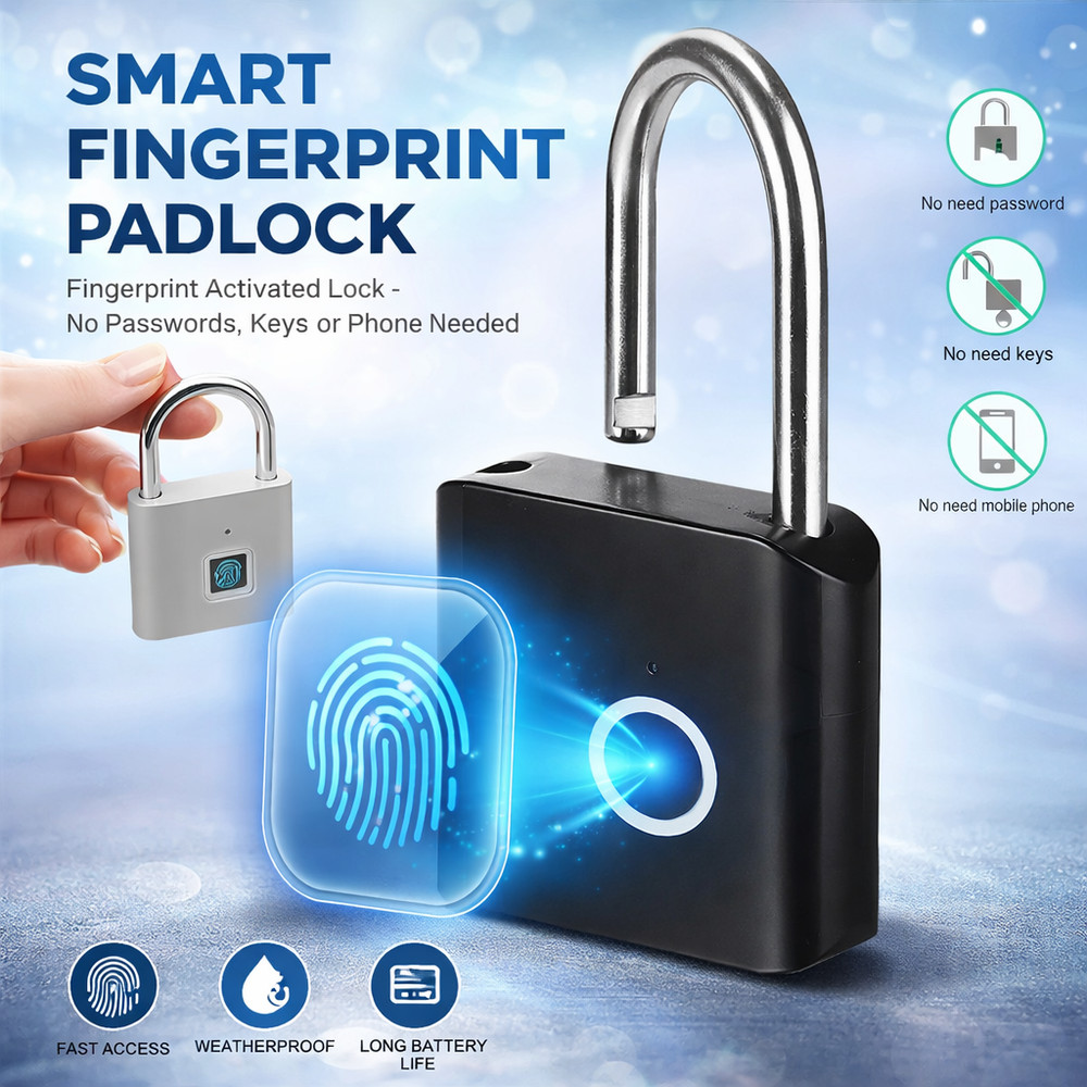 NEW Keyless Smart Fingerprint Padlock