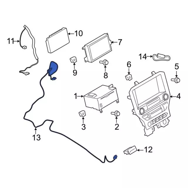 Genuine Ford GPS Navigation Control Module Connector FR3Z14D202A
