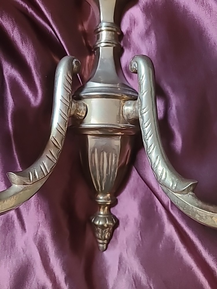 Vintage -2-Arm Solid Brass Candle Wall Sconce Decorative Crafts Inc.