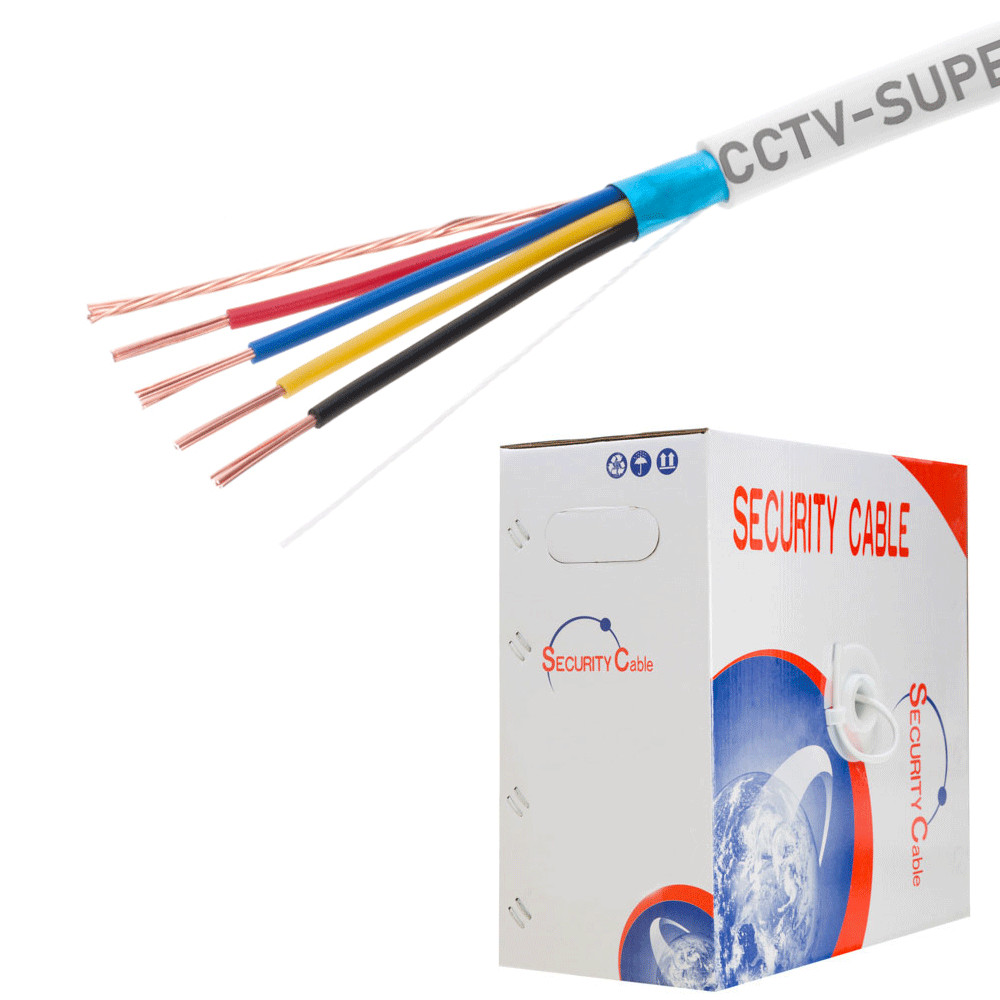 500FT 22/4 AWG Stranded Alarm Wire Cable CCA Shielded White for Security System