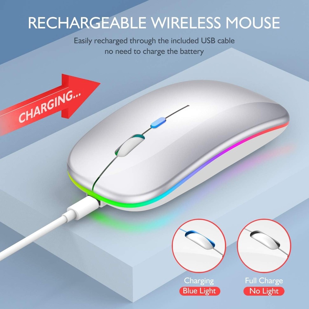 Wireless Bluetooth Mouse for MacBook Air/Mac/Pro/Laptop/Computer/PC,Rechargeable